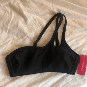 Xhiliration black one shoulder bikini top | Juniors